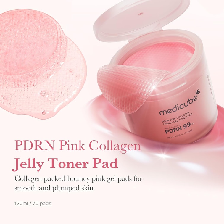 Medicube PDRN Pink Collagen Toning Gel Toner Pad 70pcs/120ml