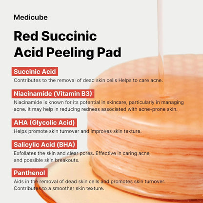 Medicube Red Succinic Peeling Pad 70pcs/155g