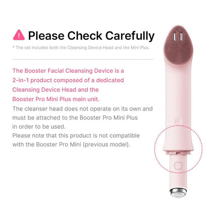 Medicube Age-R Booster Pro Mini Plus Pink + Facial Cleansing Device Head Bundle